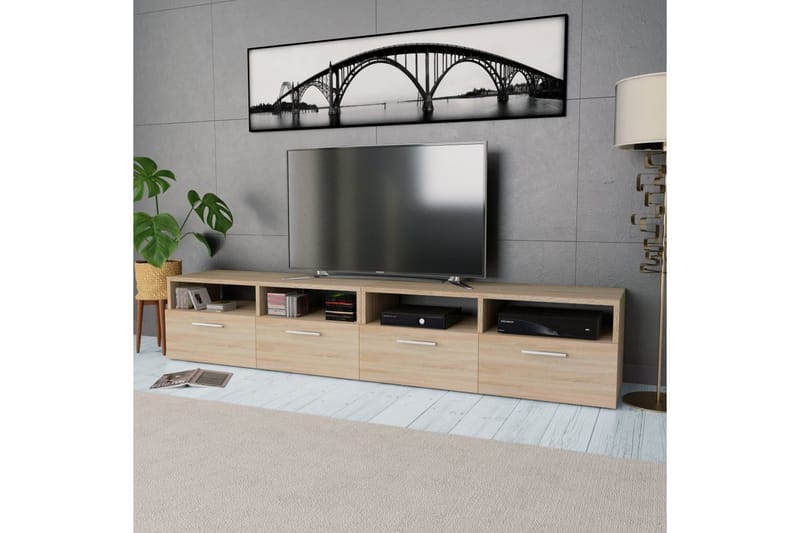 Tv-Skabe 2 Stk. Spånplade 95 X 35 X 36 Cm Egetræ - Brun - Møbler - TV borde & mediemøbler - TV-borde