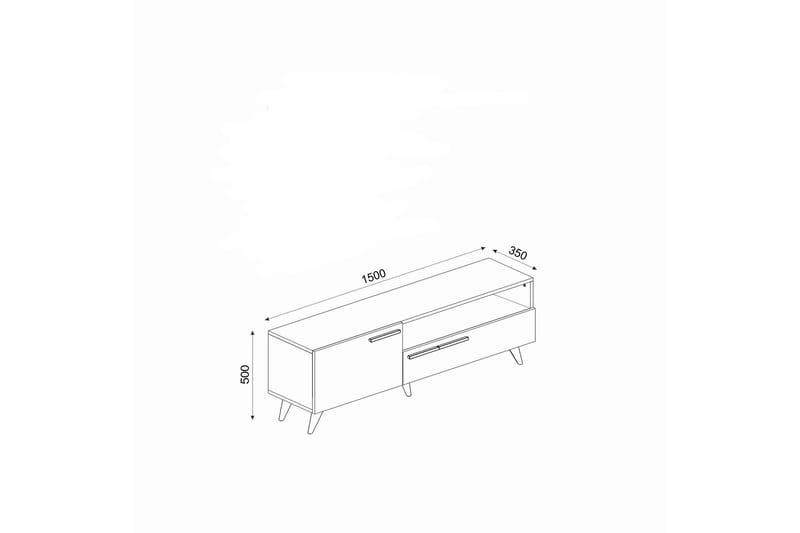 Tv-stativ 150 cm Eg/ Hvid - Møbler - TV borde & mediemøbler - TV-borde