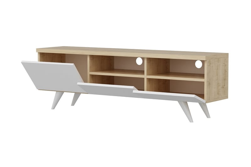 Tv-stativ 150 cm Eg/ Hvid - Møbler - TV borde & mediemøbler - TV-borde