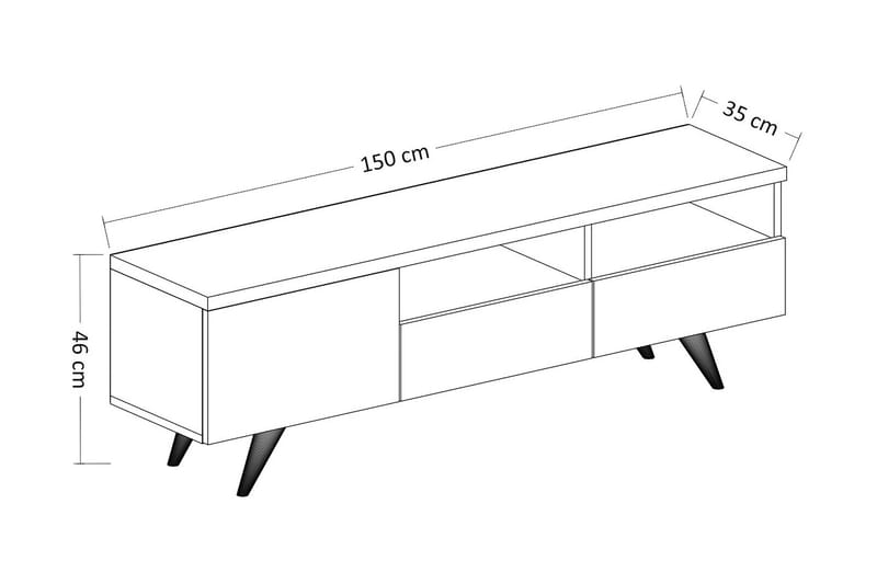 Tv-stativ 150 cm Eg/ Hvid - Møbler - TV borde & mediemøbler - TV-borde