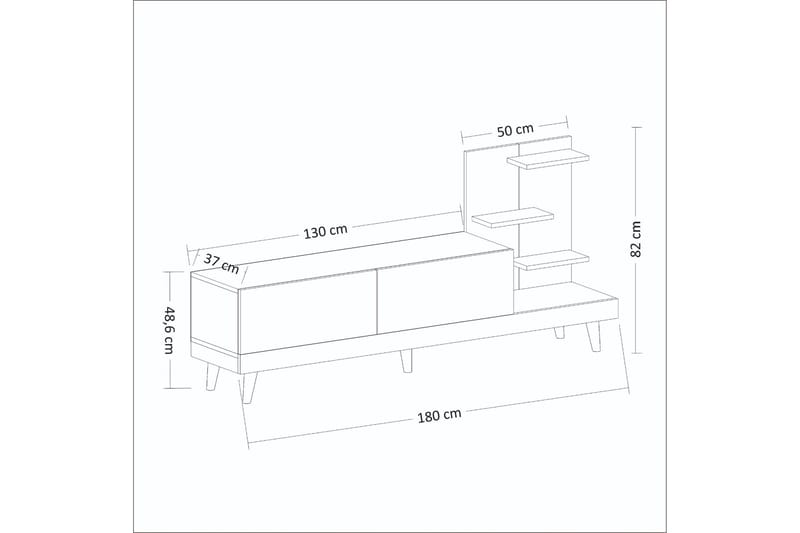 Tv-stativ 180 cm antracit / Valnød - Møbler - TV borde & mediemøbler - TV-borde