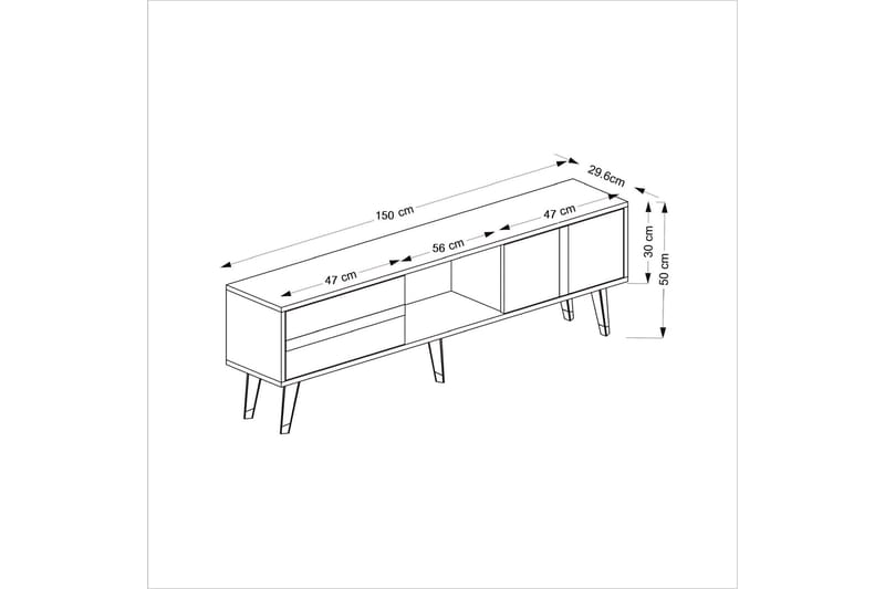 Vania TV-Bord 150 cm - Guld - Møbler - TV borde & mediemøbler - TV-borde