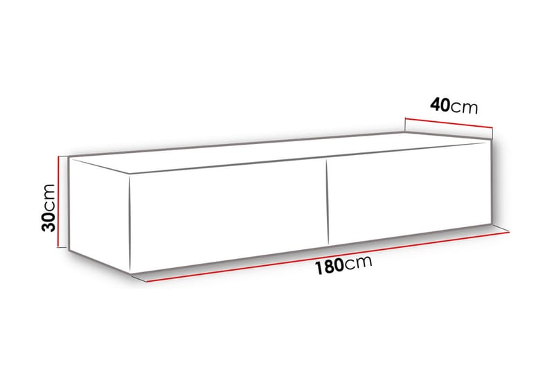 Vasil TV-bord 180 cm - Grå - Møbler - TV borde & mediemøbler - TV-borde