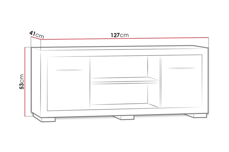 Vegas TV-Bord 41x128 cm - Eg - Møbler - TV borde & mediemøbler - TV-borde