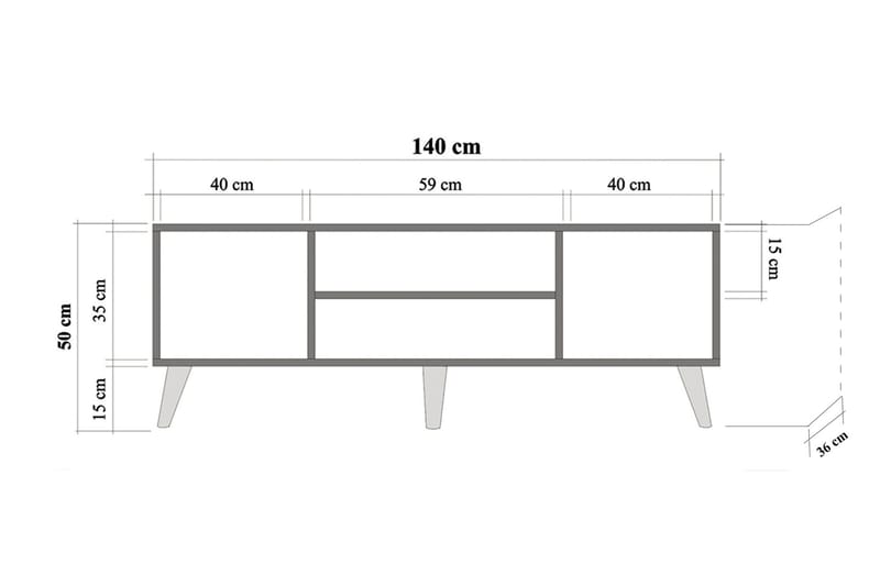 Vellavie TV-Bord 140 cm - Lysebrun - Møbler - TV borde & mediemøbler - TV-borde