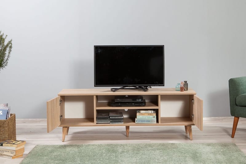 Vellavie TV-Bord 140 cm Træsilhuet - Grøn/Brun - Møbler - TV borde & mediemøbler - TV-borde