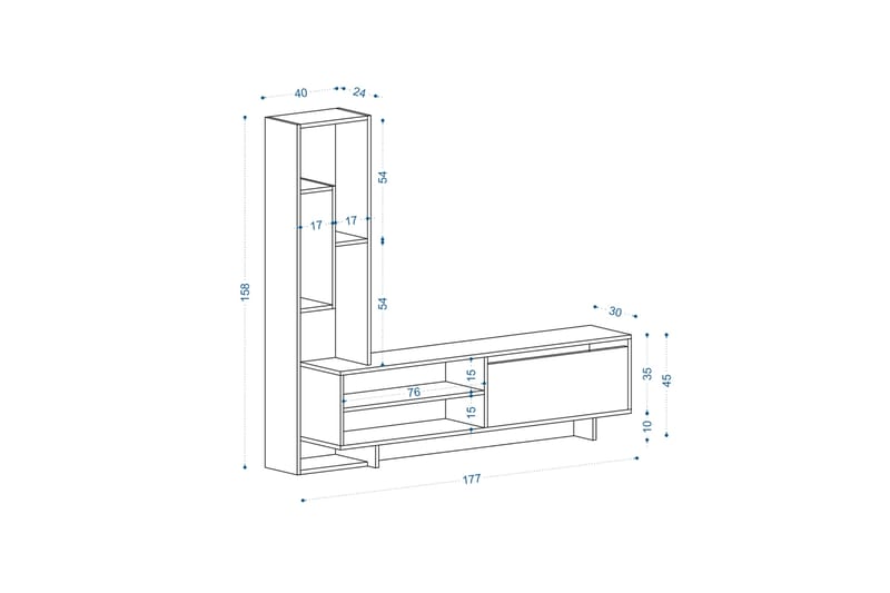 Viapista TV-bord 177 cm - Natur - Møbler - TV borde & mediemøbler - TV-borde