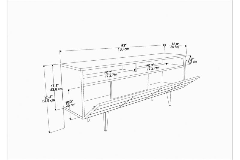 Andifli TV-møbelsæt 160x64,5 cm - Blå - Møbler - TV borde & mediemøbler - Tv-møbelsæt