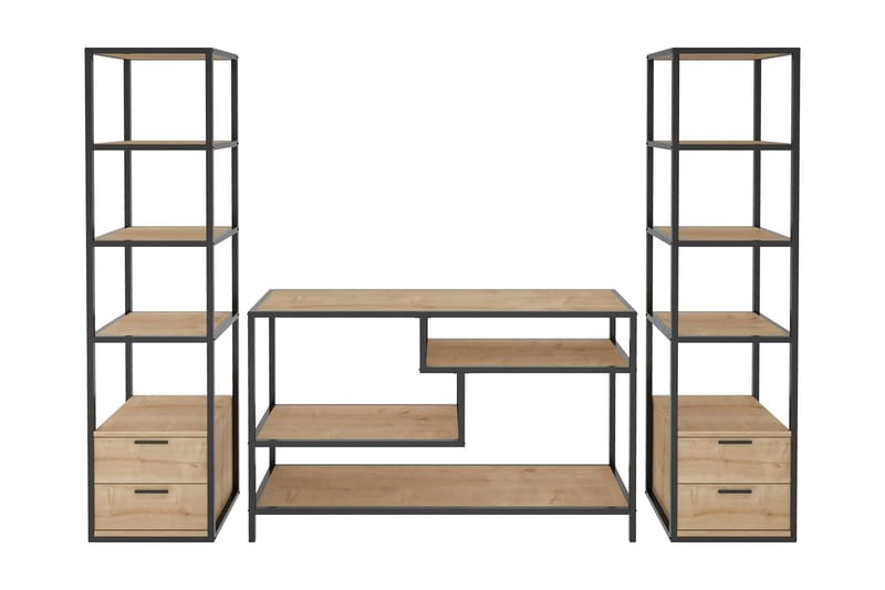 Andifli TV-møbelsæt 198x160 cm - Sort - Møbler - TV borde & mediemøbler - Tv-møbelsæt