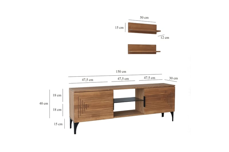 Andifli TV-møbelsæt 50x15 cm - Brun - Møbler - TV borde & mediemøbler - Tv-møbelsæt