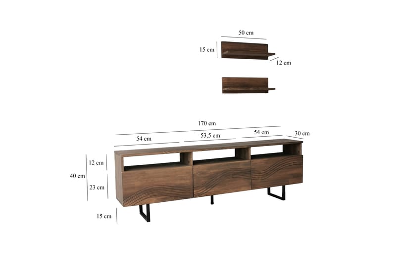 Andifli TV-møbelsæt 50x15 cm - Brun - Møbler - TV borde & mediemøbler - Tv-møbelsæt