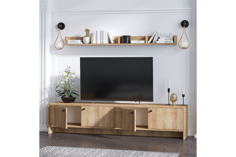 Falesia tv-Møbelsæt 180 cm - Natur / brun - Tv-møbelsæt