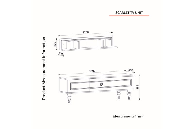 Kassatia tv-Møbelsæt 150 cm - Hvid - Møbler - TV borde & mediemøbler - Tv-møbelsæt