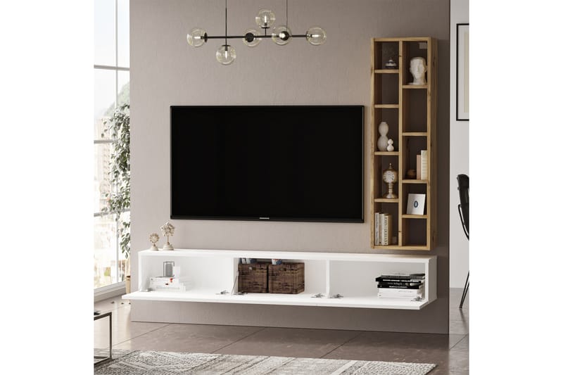 Lozyno TV-møbel Møbelsæt 175 cm - Natur / hvid - Tv-møbelsæt