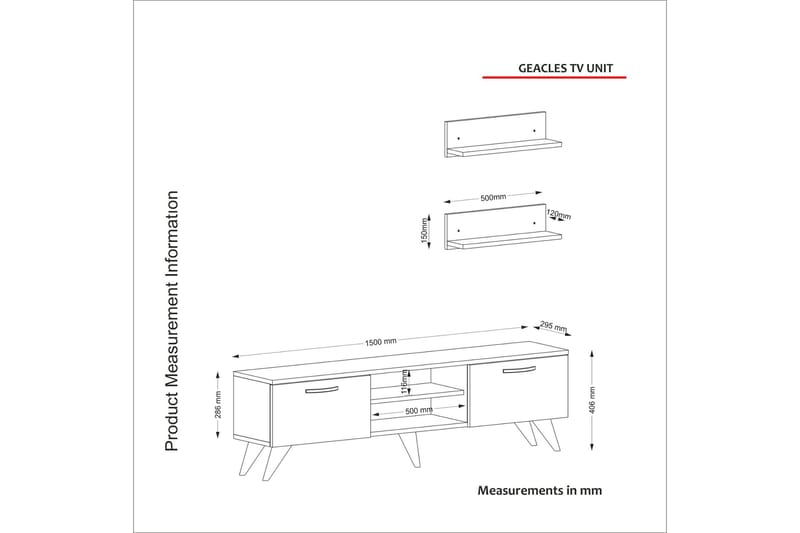 Mohed TV-Bord 150 cm - Hvid - Møbler - TV borde & mediemøbler - Tv-møbelsæt