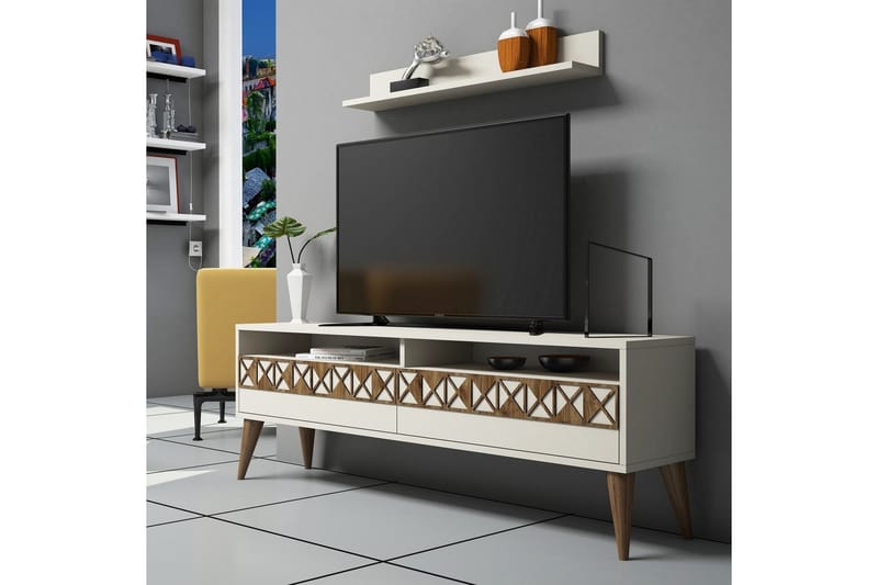 Muennink TV-Møbelsæt 150 cm - Hvid - Tv-møbelsæt