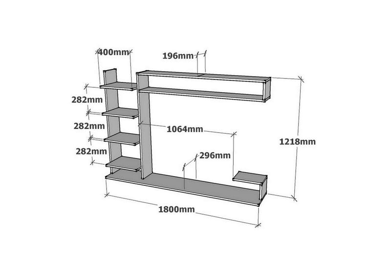 Rinorea TV-møbelsæt 180x121,8 cm - Blå - Møbler - TV borde & mediemøbler - Tv-møbelsæt