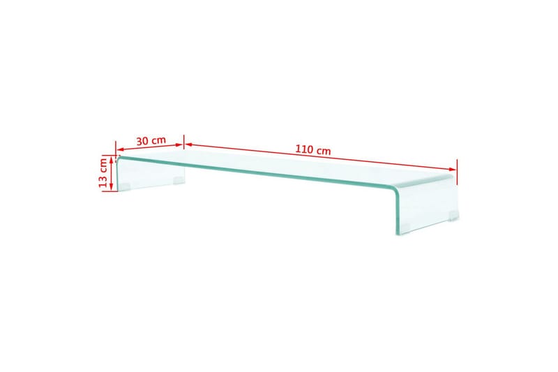 Tv-Stander/Monitorstand Klart Glas 110X30X13 Cm - gennemsigtig - Møbler - TV borde & mediemøbler - TV-reol