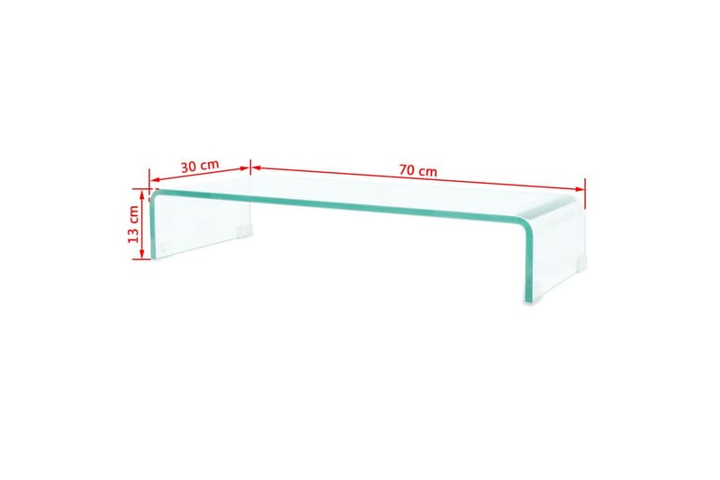 Tv-Stander/Monitorstand Klart Glas 70X30X13 Cm - gennemsigtig - Møbler - TV borde & mediemøbler - TV-reol