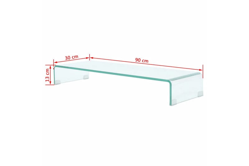 Tv-Stander/Monitorstand Klart Glas 90X30X13 Cm - gennemsigtig - Møbler - TV borde & mediemøbler - TV-reol