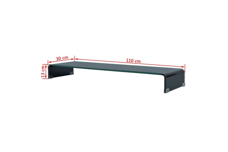 Tv-Stander/Monitorstand Sort Glas 110X30X13 Cm - Sort - Møbler - TV borde & mediemøbler - TV-reol