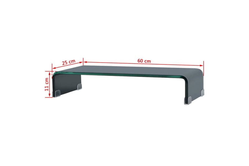 Tv-Stander/Monitorstand Sort Glas 60X25X11 Cm - Sort - Møbler - TV borde & mediemøbler - TV-reol