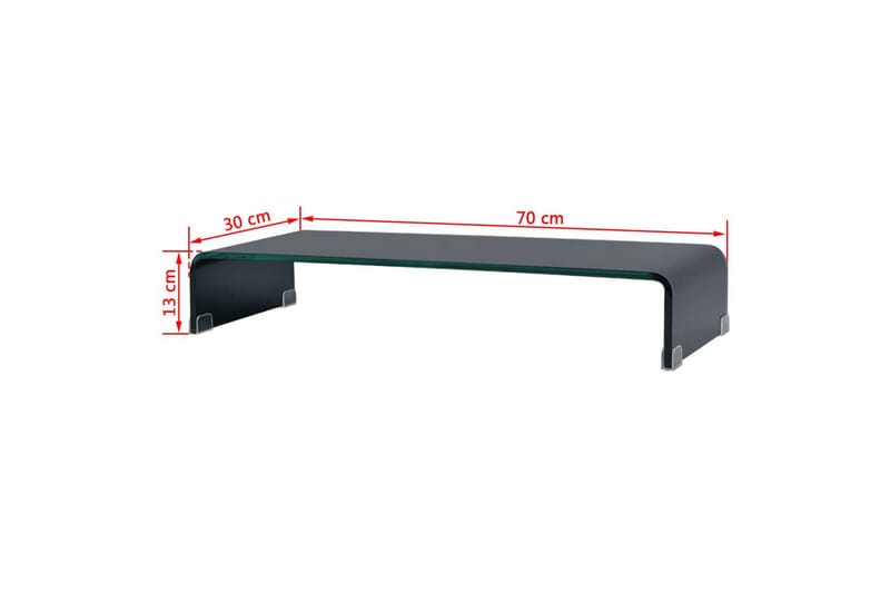 Tv-Stander/Monitorstand Sort Glas 70X30X13 Cm - Sort - Møbler - TV borde & mediemøbler - TV-reol