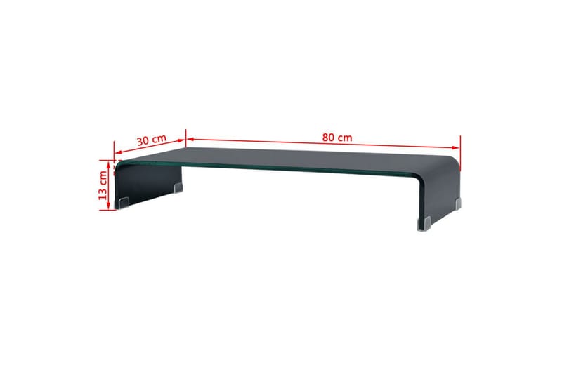 Tv-Stander/Monitorstand Sort Glas 80X30X13 Cm - Sort - Møbler - TV borde & mediemøbler - TV-reol