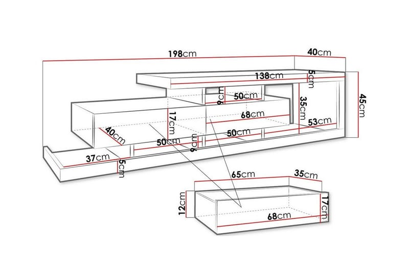 Carbost Tv-skab 198 cm - Hvid - Møbler - TV borde & mediemøbler - TV-skab