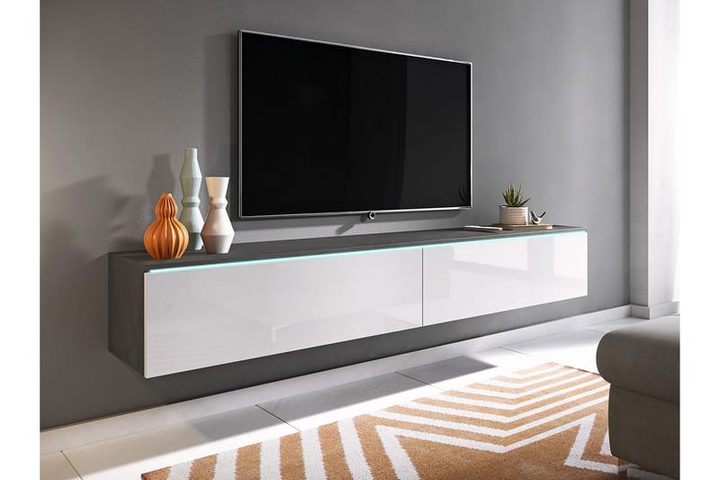 Cuguen Tv-skab 180 cm Hvid LED - Hvid - Møbler - TV borde & mediemøbler - TV-skab