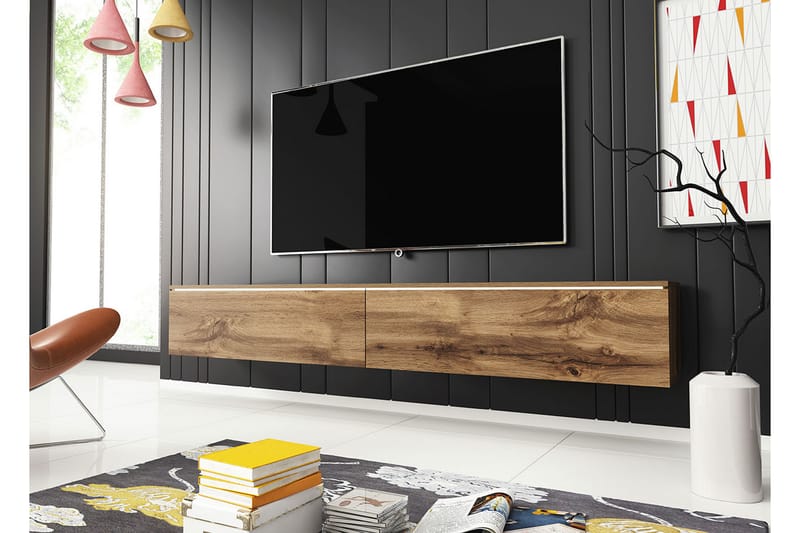 Cuguen Tv-skab 180 cm Hvid LED - Lys Natur - Møbler - TV borde & mediemøbler - TV-skab