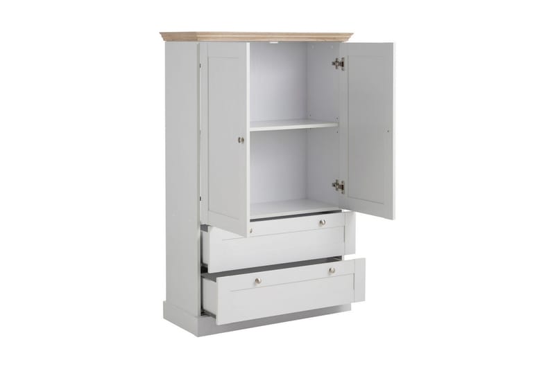 Dareia garderobe 85 cm - hvid/Brun - Møbler - TV borde & mediemøbler - TV-skab