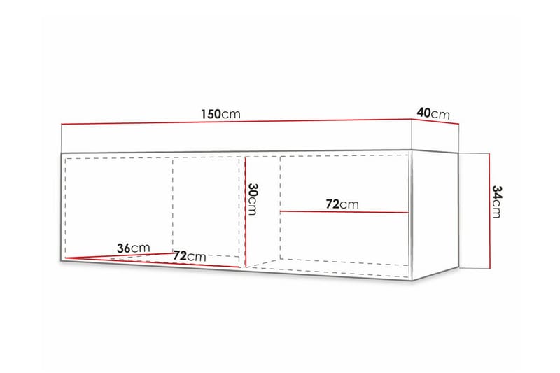 Dunvegan TV-skab 150 cm - Sort - Møbler - TV borde & mediemøbler - TV-skab