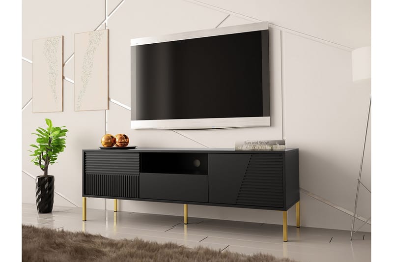 Glenndale TV-skab 155 cm - Sort - Møbler - TV borde & mediemøbler - TV-skab