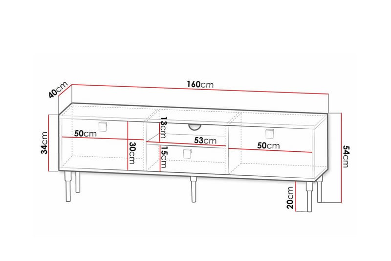 Glenndale TV-skab 160 cm - Hvid - Møbler - TV borde & mediemøbler - TV-skab