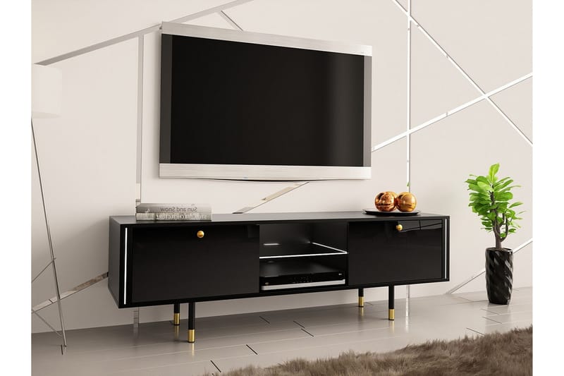 Glenndale TV-skab 160 cm - Sort - Møbler - TV borde & mediemøbler - TV-skab