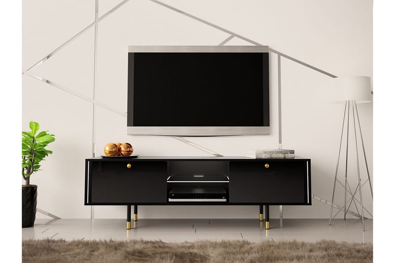 Glenndale TV-skab 160 cm - Sort - Møbler - TV borde & mediemøbler - TV-skab