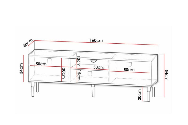 Glenndale TV-skab 160 cm - Sort - Møbler - TV borde & mediemøbler - TV-skab