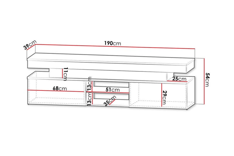 Glenndale TV-skab 190 cm - Hvid - Møbler - TV borde & mediemøbler - TV-skab