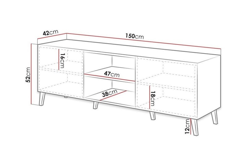 Juniskär TV-Skab 150 cm - Grafit - Møbler - TV borde & mediemøbler - TV-skab