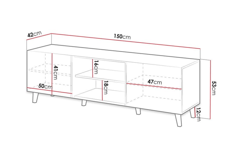 Juniskär TV-Skab 150 cm - Sort - Møbler - TV borde & mediemøbler - TV-skab