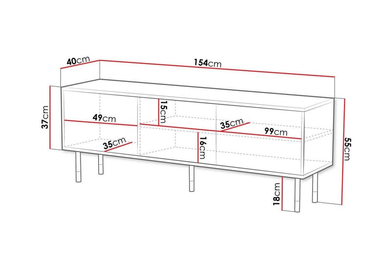 Juniskär TV-Skab 154 cm - Sort - Møbler - TV borde & mediemøbler - TV-skab