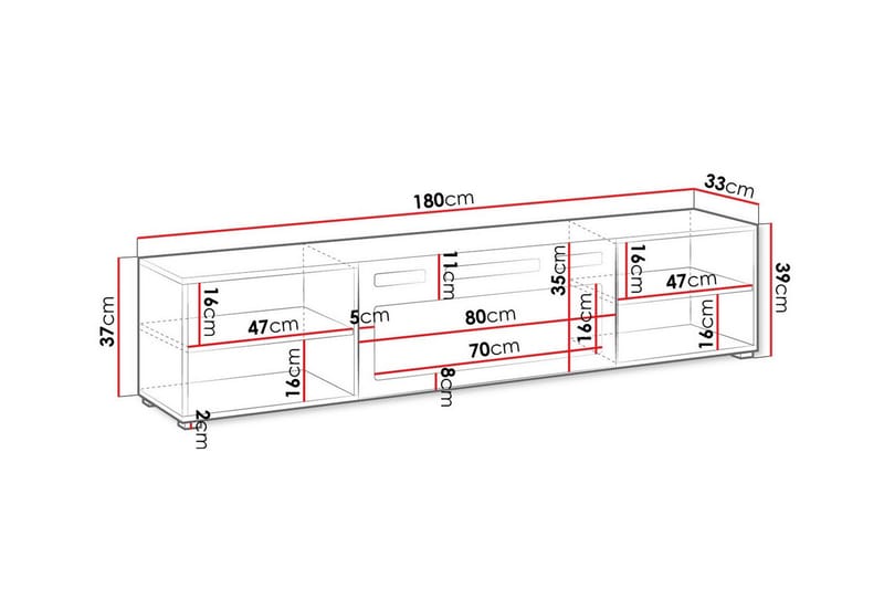 Juniskär TV-Skab 180 cm - Hvid - Møbler - TV borde & mediemøbler - TV-skab