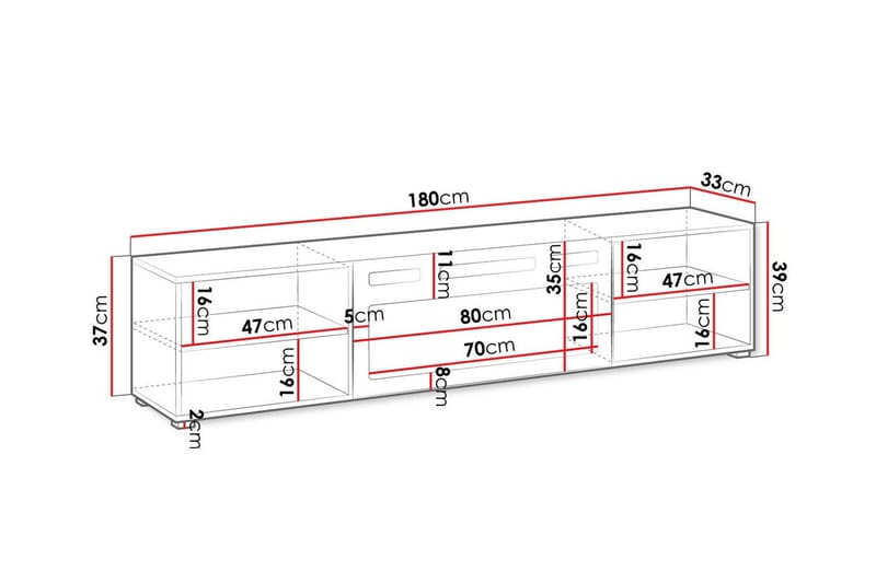 Juniskär TV-Skab 180 cm - Hvid - Møbler - TV borde & mediemøbler - TV-skab