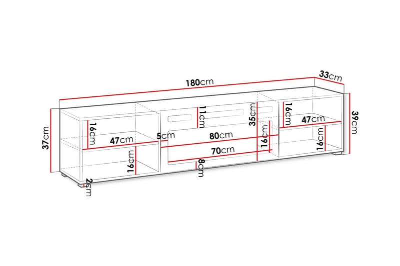 Juniskär TV-Skab 180 cm - Sort - Møbler - TV borde & mediemøbler - TV-skab