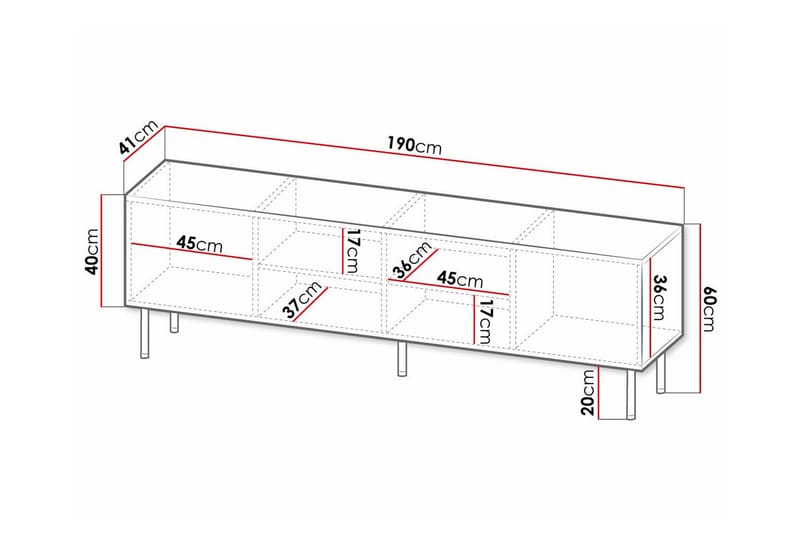 Juniskär TV-Skab 190 cm - Hvid - Møbler - TV borde & mediemøbler - TV-skab