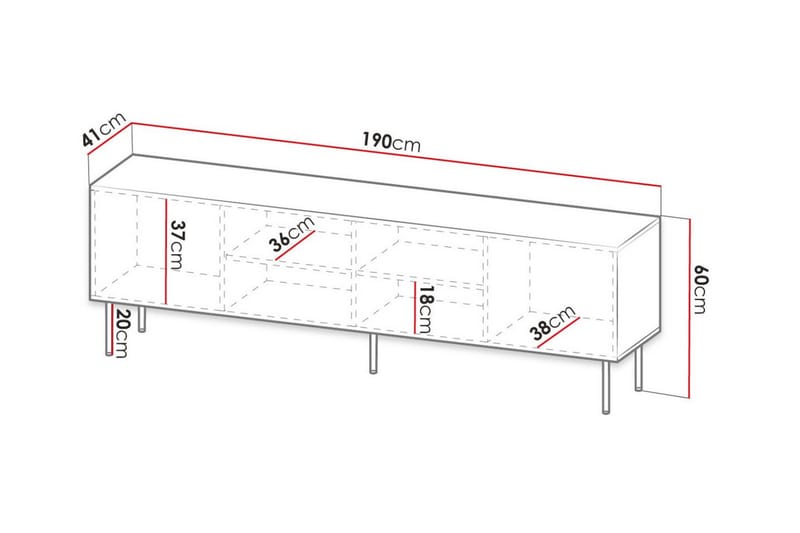 Juniskär TV-Skab 190 cm - Hvid - Møbler - TV borde & mediemøbler - TV-skab