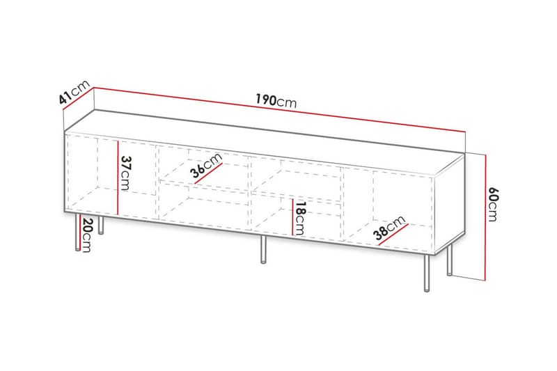 Juniskär TV-Skab 190 cm - Sort - Møbler - TV borde & mediemøbler - TV-skab