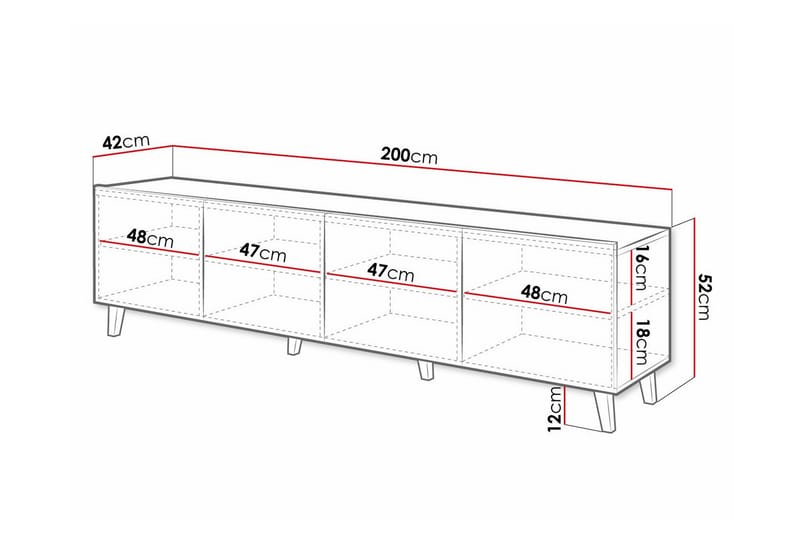 Juniskär TV-Skab 200 cm - Hvid - Møbler - TV borde & mediemøbler - TV-skab