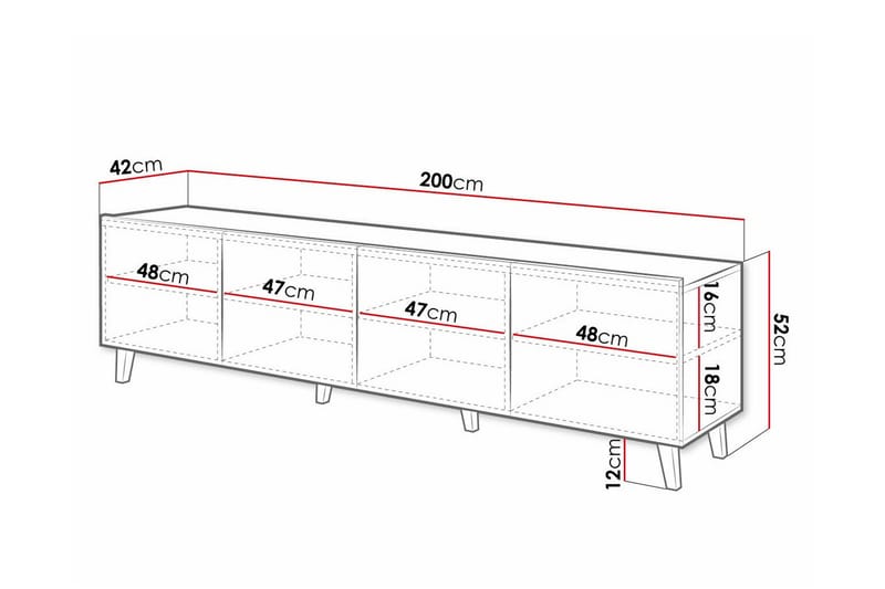 Juniskär TV-Skab 200 cm - Hvid - Møbler - TV borde & mediemøbler - TV-skab